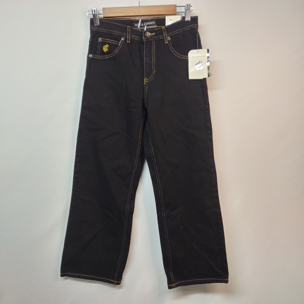 Roca Wear Black Wide Leg Denim Jeans Size 10 NWT